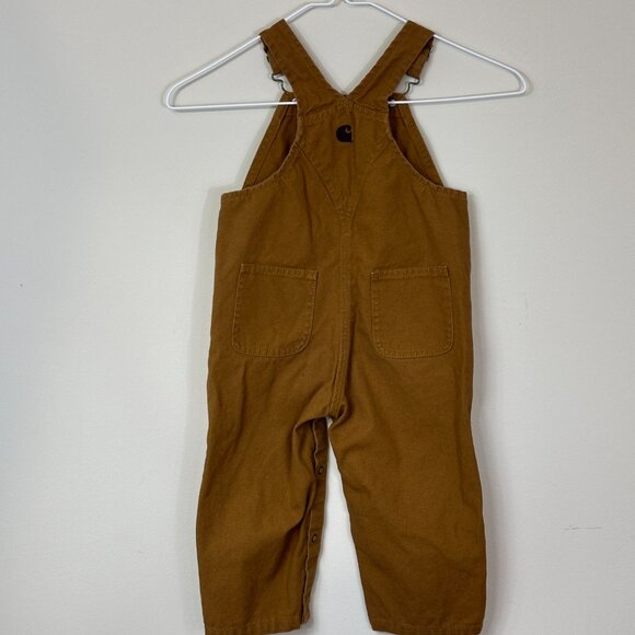 Carhartt Bib Overalls 100% Cotton Duck Canvas Brown 24 Mo - Picture 2 of 10